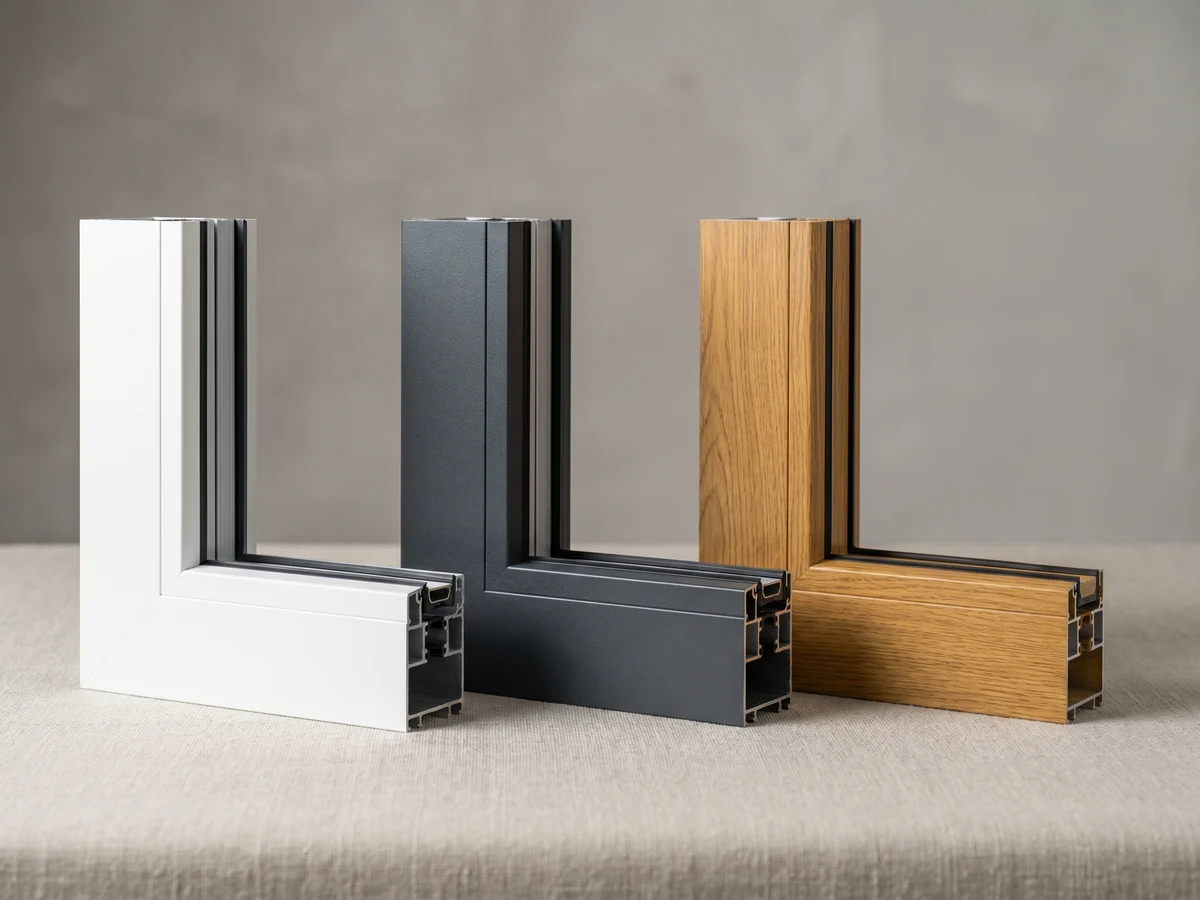Colori delle portefinestre — bianco, antracite, decoro legno