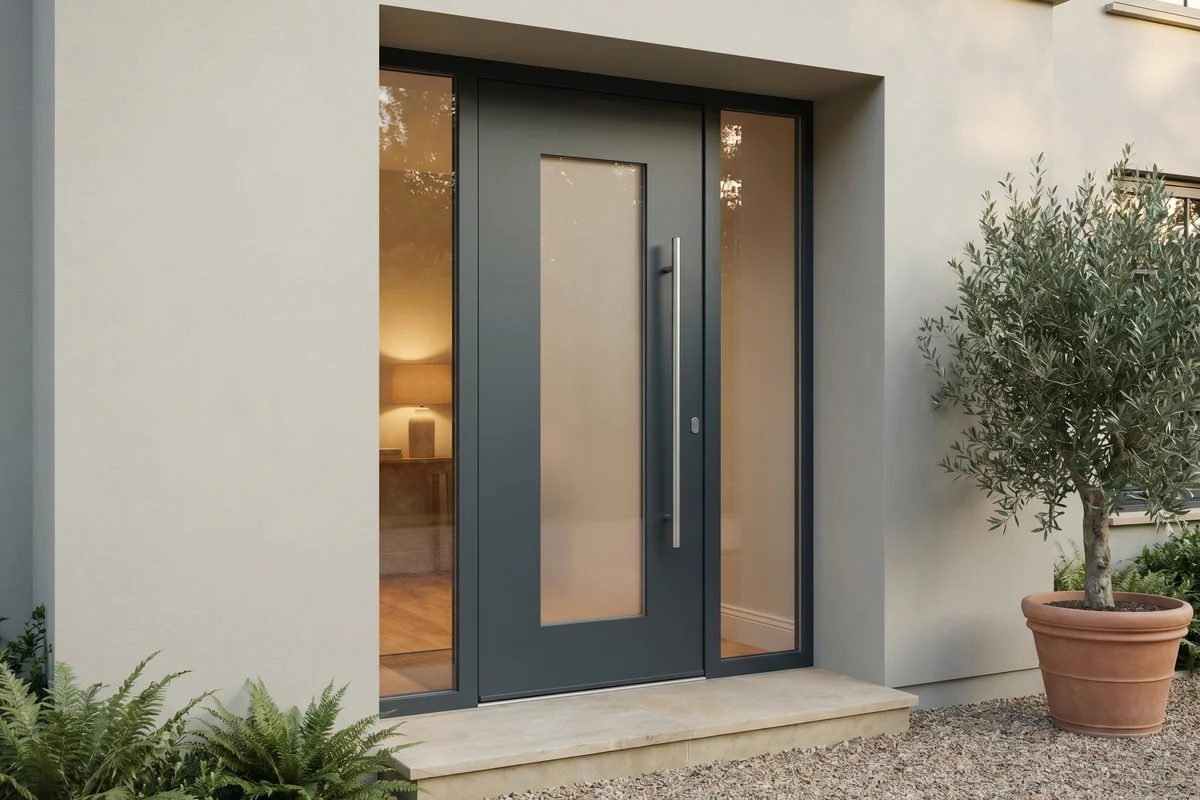 Porta in alluminio BUDVAR — profilo sottile, design moderno
