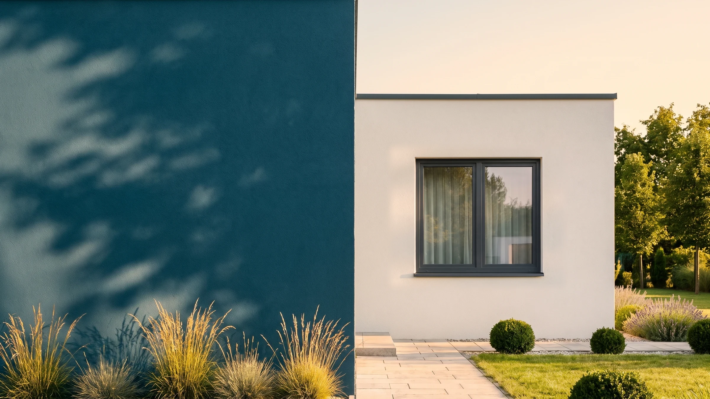 Casa con finestra Alu-Futural Monoblocco BUDVAR sulla parete del marchio — vista esterna