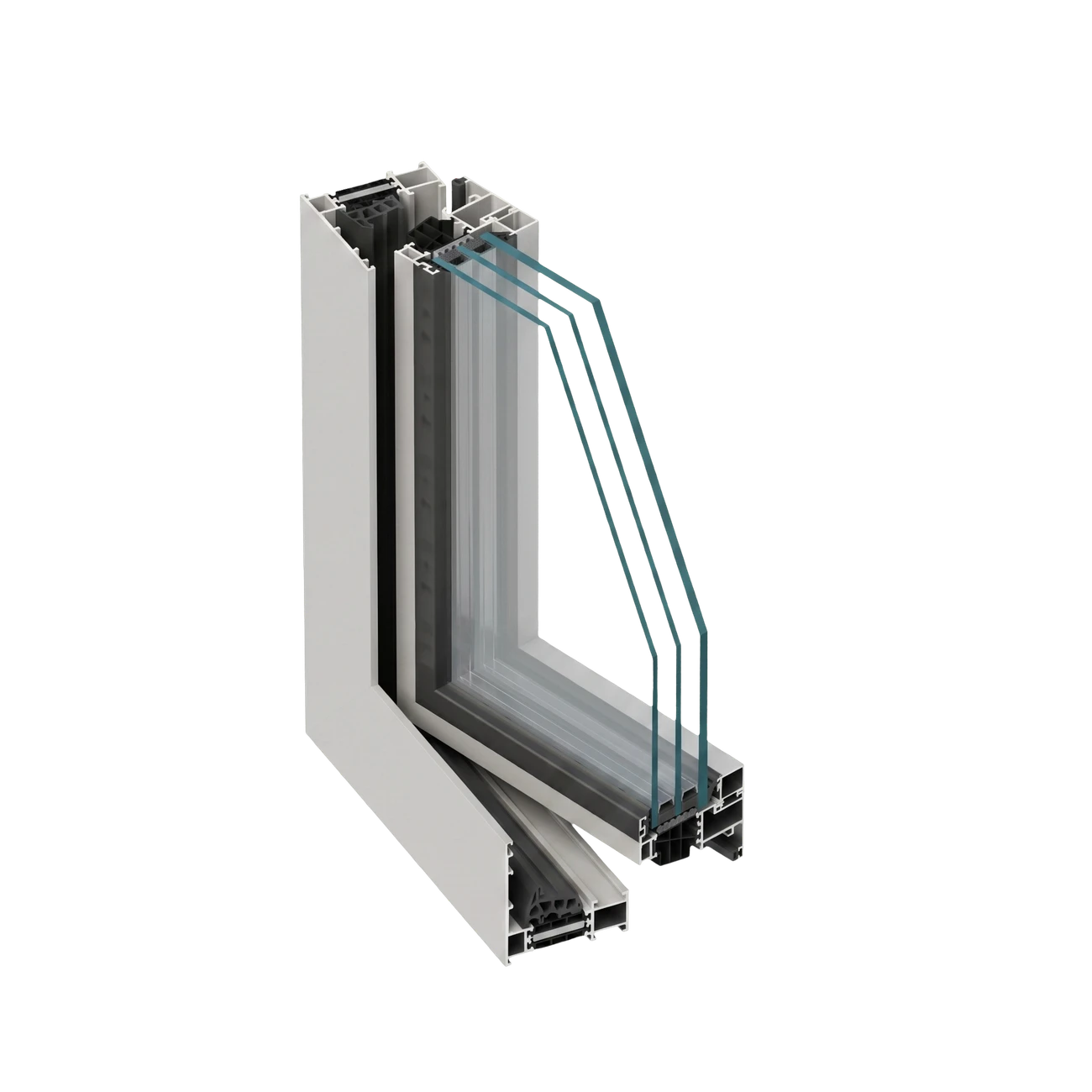 Sezione dell'angolo Alu-Therm Slim — pacchetto 3-lastre