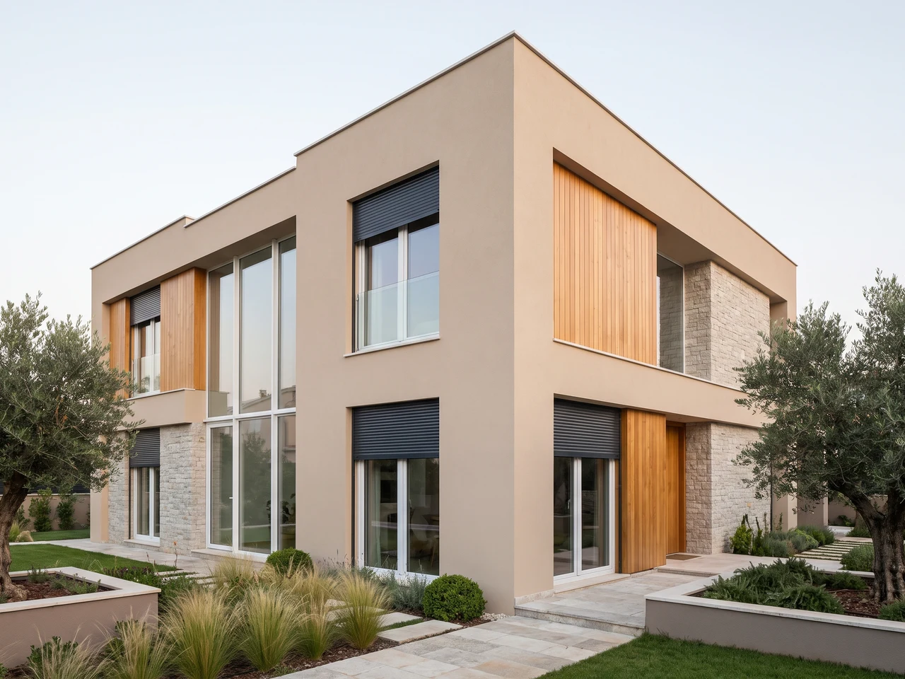 Casa moderna con tapparelle sopra-architrave — nuovo e ristrutturazione