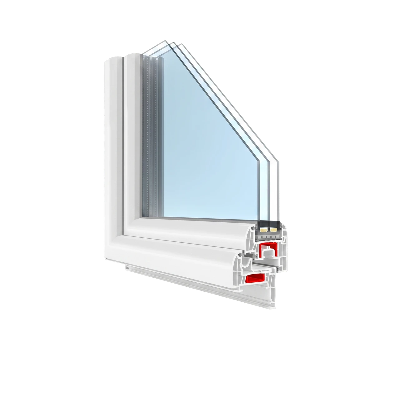 Sezione dell'angolo T-Classic Slim RENO — pacchetto 3-lastre